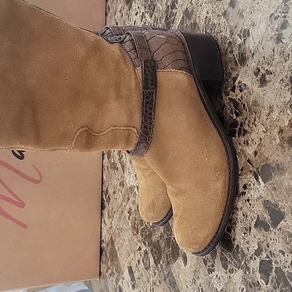 Matisse woman's NOLA US 7.5 knee high Brown Suede Leather Side zip Riding Boots - Picture 5 of 9